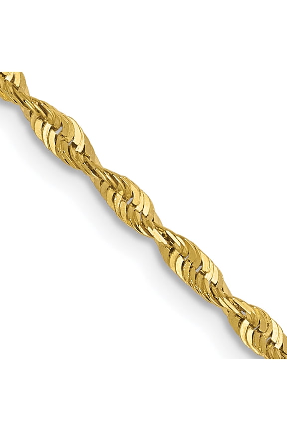 10K Yellow Gold Jbsp's 1.8mm Diamond-Cut Lightweight Rope Chain (20 X 1.8) Made In Peru 8050-20