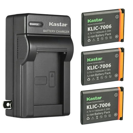 Kastar 3-Pack Battery and AC Wall Charger Replacement for Kodak Easyshare M22  Easyshare M23  Easyshare M200  Easyshare M215  Easyshare MD30  Easyshare M522  Easyshare M530  Easyshare M531 Camera