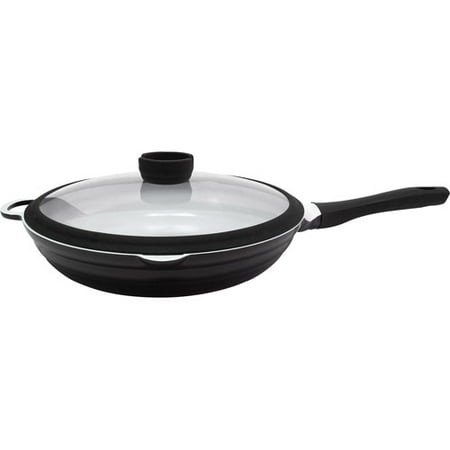 CeraStone Ceracast 11" Ceramic Non-Stick Chicken Fryer, Black