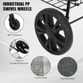 thumbnail image 5 of OUYAWEI Chariot Utilitaire Pliable et Rabattable avec Roues, Grand Panier de 22 Gallons, Roues Pivotantes à 360°, Base en Maille et Cadre Durable pour Magasinage, Épicerie, Noir, 5 of 5