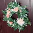 thumbnail image 4 of facefd Realistic Spring Front Door Wreath Artificial Flower Wreath Hanging Celebration for Summer, 4 of 9