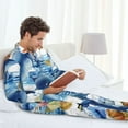 thumbnail image 6 of Uemuo Marine Animals Pattern 2-Piece Loungewear Set - Men’s Soft Sleepwear, Cozy Winter PJs, Comfy Sleep Set-XX-Large, 6 of 7