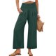 thumbnail image 1 of Pantalones Palazzo ANRABESS para mujer, cintura alta, pierna ancha, verde oscuro, 1 of 6