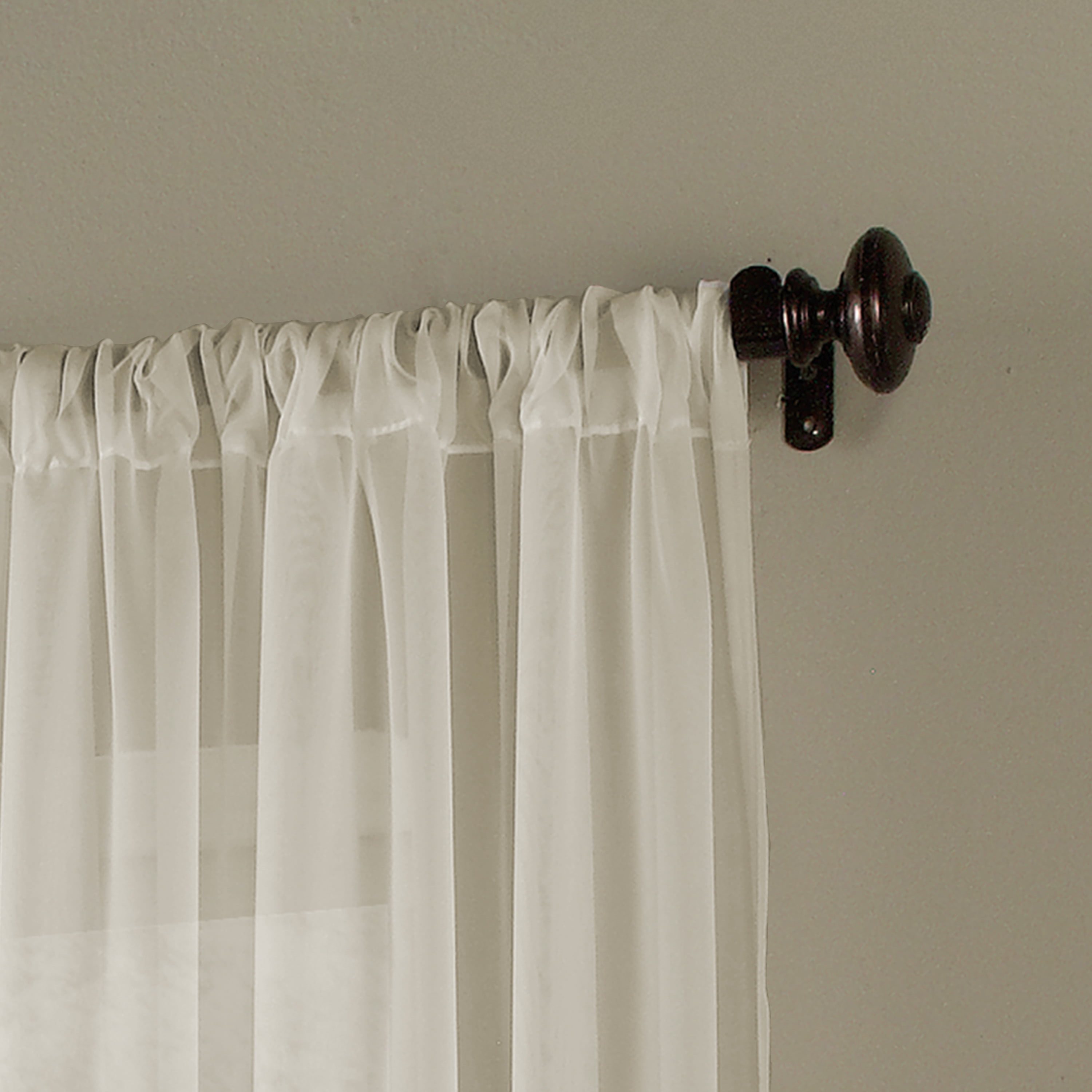 Curtainworks Soho Voile Curtain, Single Panel Polyester Sheer Poletop, Indoor,Oyster, 59"W x 95"L, Adult