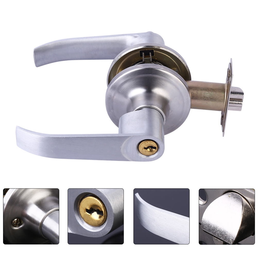 Brushed Door Knobs Interior,Bath & Bed Privacy Door Knob, Keyless Door Lock Round Doorknobs with 3 Keys