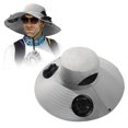 thumbnail image 1 of Wide Brim Solar Powered Fan Hat For Men USB Rechargeable Outdoor Fishing Cap With UPF 50+ Sun, 1 of 3