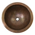 thumbnail image 1 of The Copper Factory Solid Hand Hammered Copper Large Round Self Rimming Lavatory Sink in Antique Copper Finish - CF150AN, 1 of 1