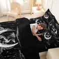 thumbnail image 5 of Homewish Boho Dragon 7pcs Queen Bedding,Hippie Moon Print Bedding Comforter Set Queen,Black White,Black Reversible, 5 of 8