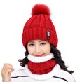 thumbnail image 2 of Ludlz Womens Winter Knit Beanie Hat Scarf Set for Girl Slouchy Thick Fleece Lined Ski Hat Warm Skull Cap with Pom, 2 of 4