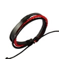 thumbnail image 3 of Punk Rock Hombres Mujeres Multi Strand String Pull Tie Pulsera PU Cuero jinwen Pulsera trenzada ajustable, 3 of 8