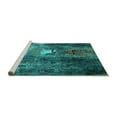 thumbnail image 2 of Ahgly Company Machine Washable Indoor Round Oriental Turquoise Blue Industrial Area Rugs, 7' Round, 2 of 4
