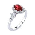 thumbnail image 2 of SuperJeweler 1 Carat Oval Shape Created Ruby and Halo Diamond Ring In Sterling Silver For Women, 2 of 6