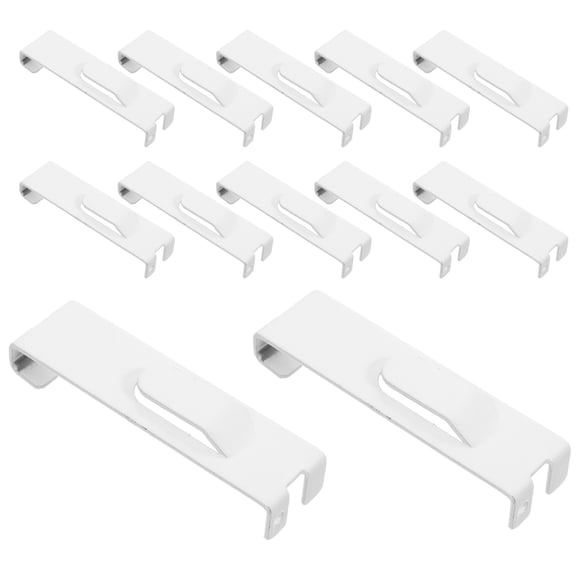 TEHAUX 12Pcs Peg Hooks White Metal Grid Wall Panel Hooks for Picture Frame and Clothing Displays