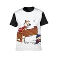 thumbnail image 3 of Calvin And Hobbes Tee Men's Short Sleeve Printed T-Shirt Casual Wear Round Neck Trendy Shirts Versatile Outfit Top 3XL, 3 of 5