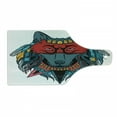 thumbnail image 1 of Tribal Cutting Board, Warrior Wolf Portrait with Feathers Animal Art, Decorative Tempered Glass Cutting and Serving Board, Wine Bottle Shape, Teal White and Red, by Ambesonne, 1 of 1
