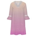 thumbnail image 4 of Robes de Printemps pour Femmes 2023 Robe Décontractée de Villégiature Col en V avec Dentelle et Manches Cloche 3/4 Longueur Genou, 4 of 5
