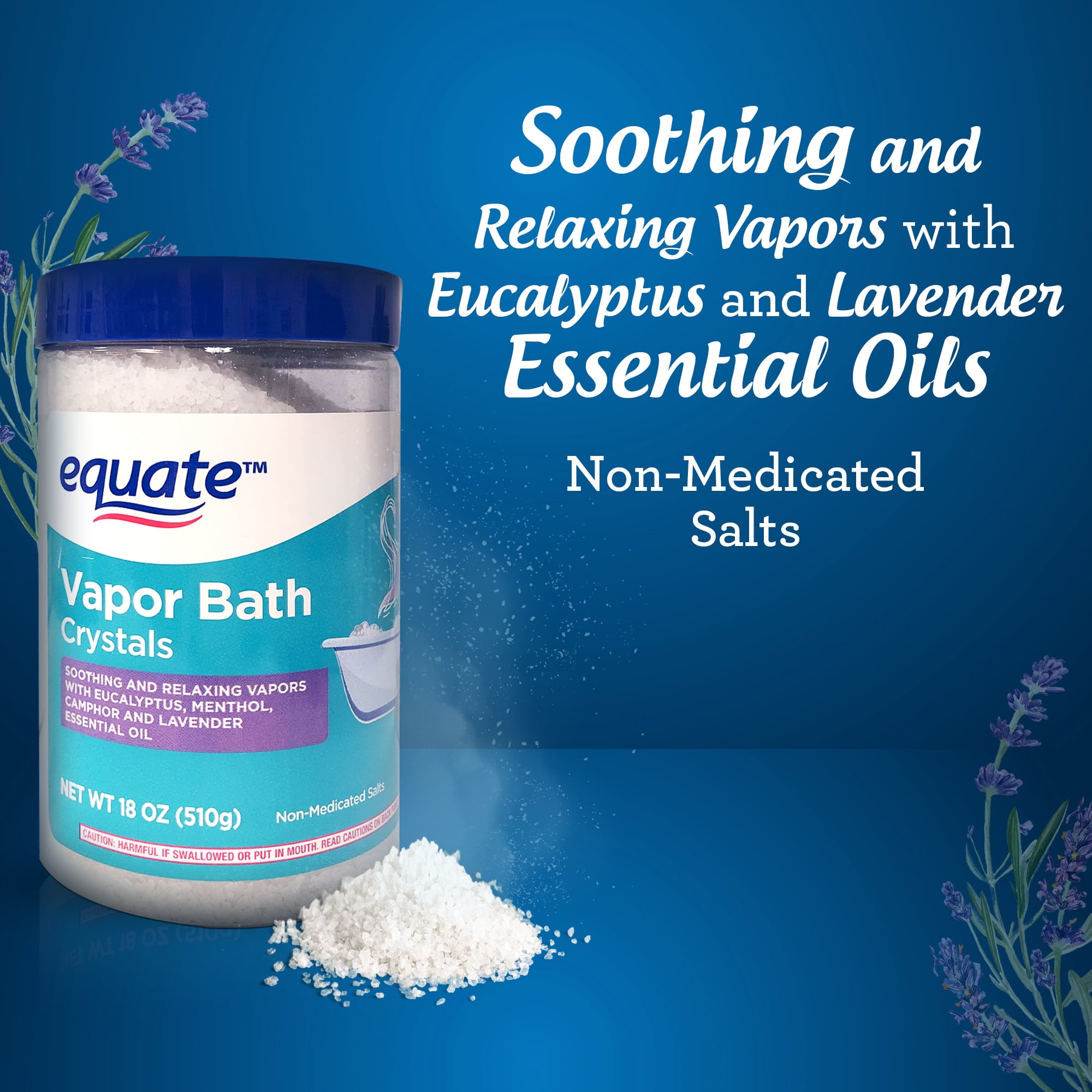 Equate Vapor Bath Crystals Non-Medicated Salts, 18 oz, Compare to Vicks Vapor Bath™