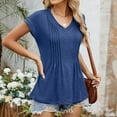 thumbnail image 6 of Tawop Women Shirts Womens T Shirts Loose Summer V Neck Sleeveless Raglan Blue M, 6 of 7