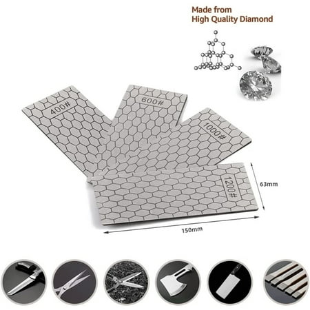 

Diamond Sharpening Stone 400 600 1000 1200 Grit Honeycomb Surface Trend Diamond Stones Set for Kitchen Blunt Or Tired Edges Grinds Tone Tool