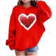 thumbnail image 1 of Sudadera con capucha y estampado de corazón de San Valentín, sudadera de manga larga para niños y niñas, chaqueta para niñas de talla mediana y grande., 1 of 7
