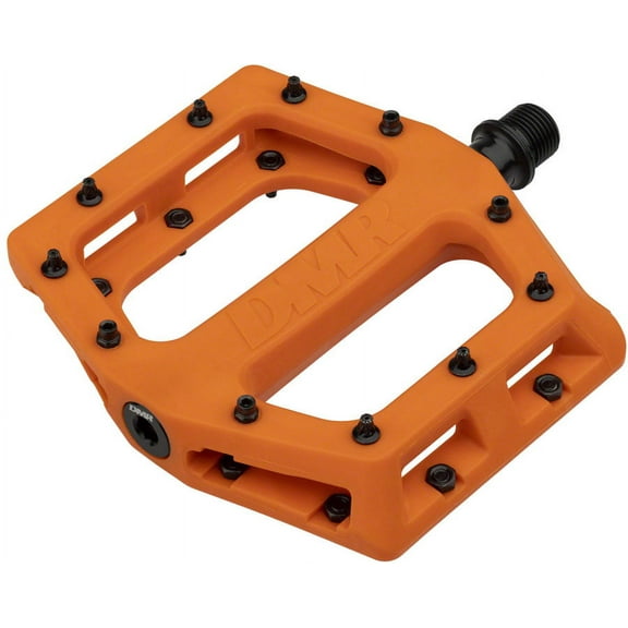 DMR V11 Platform Pedals 9/16" Chromoly Concave Nylon Body Removable Pins Orange