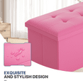 thumbnail image 6 of MoNiBloom 43" Collapsible Ottoman with Storage, PU Leather Storage Ottoman Bench, Modern Storage Footstool for Living Room Bedroom Entryway, Dark Pink, 6 of 9