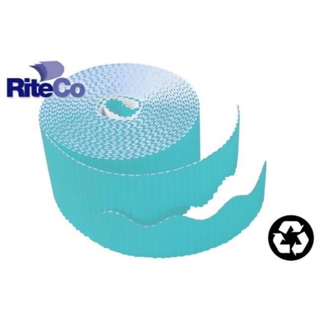 RiteCo Raydiant Riteco Trim-It Corrugated Scalloped Decorative Border. Two .25 In. X 50 Ft. Strips Per Roll Light Blue, 6 Rolls