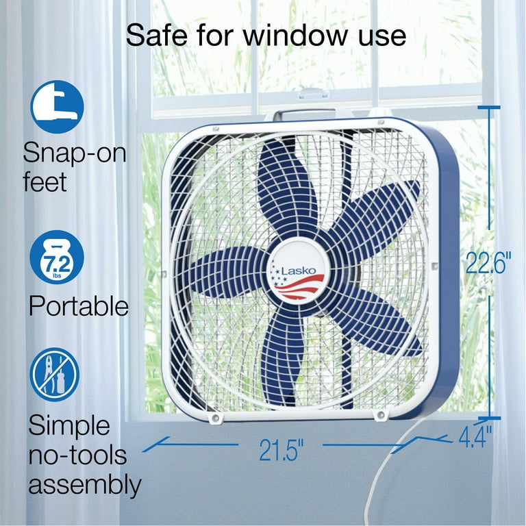 Lasko Limited Edition 20” Box Fan with 3 Speeds, B20610, Red, White u0026 Blue  - Walmart.com