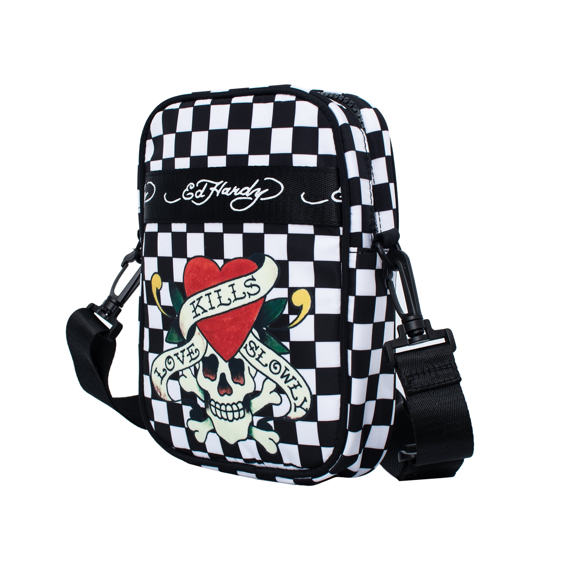 Ed Hardy ボストンバッグ Ed Hardy - Brandclub - Ed Hardy Unisex Tiger On Checkerboard Nylon