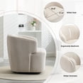 thumbnail image 6 of BRILHAMEZ 30" Modern Swivel Accent Chair, Chenille Upholstered Round Barrel Chair, Comfy Club Lounge Armchair for Living Room & Bedroom, Green, Beige, 6 of 8