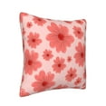 thumbnail image 2 of Square Throw Pillow Covers with Core, Flowers Pink Floral Stamp Pillows for Sofa Beds, 20 x 20 inches Multicolor, 2 of 9