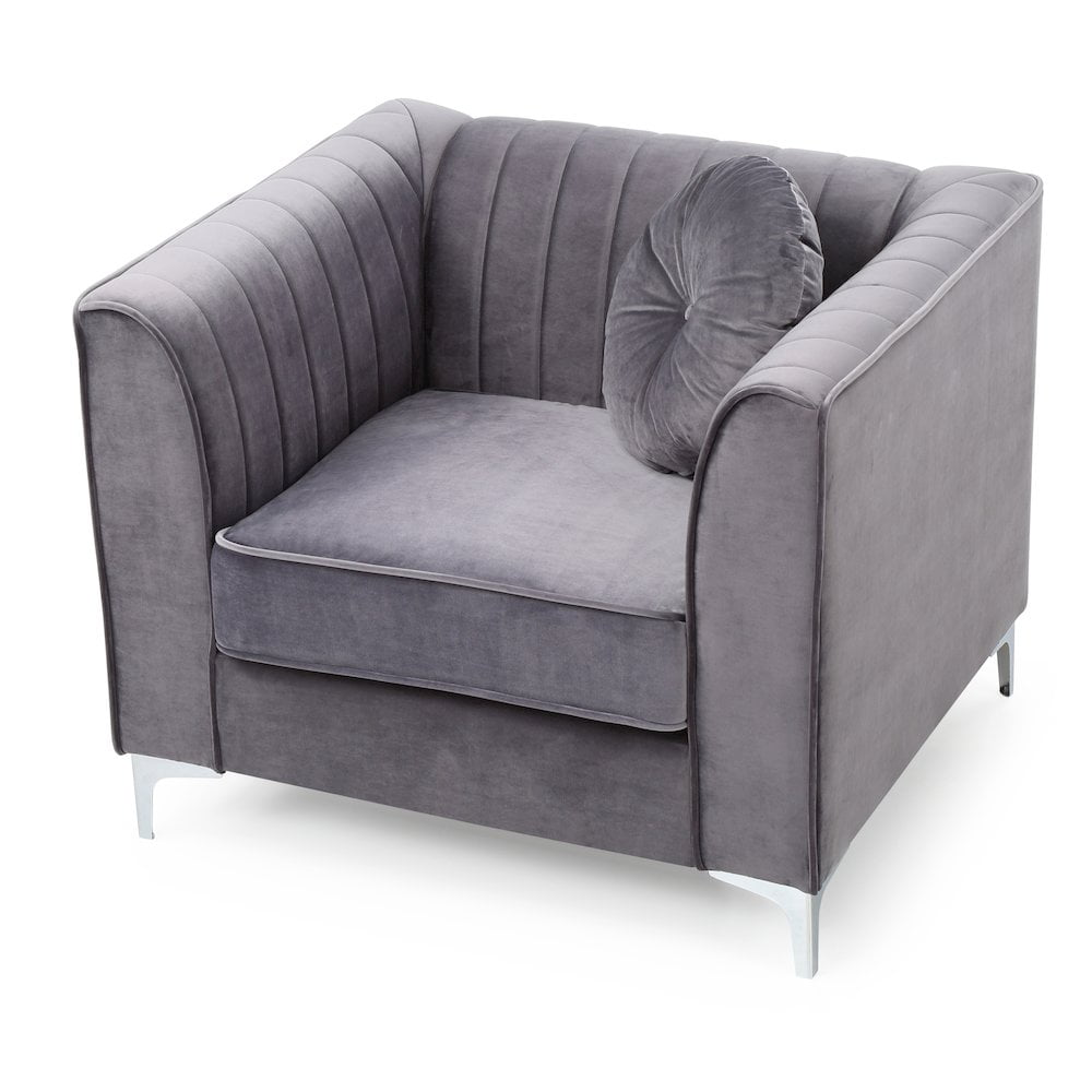 Glory Furniture Delray Accent Chair in Gray Color