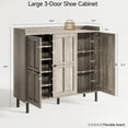 thumbnail image 4 of 40" Shoe Cabinet with 3 Doors & Adjustable Shelves for 30 Pairs, Tall Farmhouse Shoe Storage Rack for Entryway Living Room Closet, 4 of 9