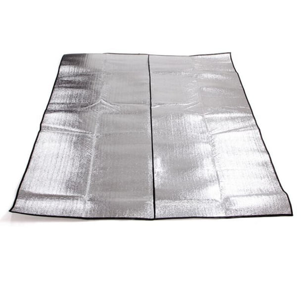 Tapis de couchage en aluminium pour camping 200x200 cm Tapis isolant  Couverture thermique Pliable Tente Mat Tapis de sol Ultralight