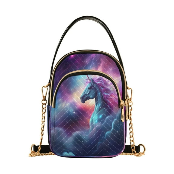 ALAZA Chain Crossbody Bags for Women Unicorn in Sky Shoulder Handbag Phone Purse