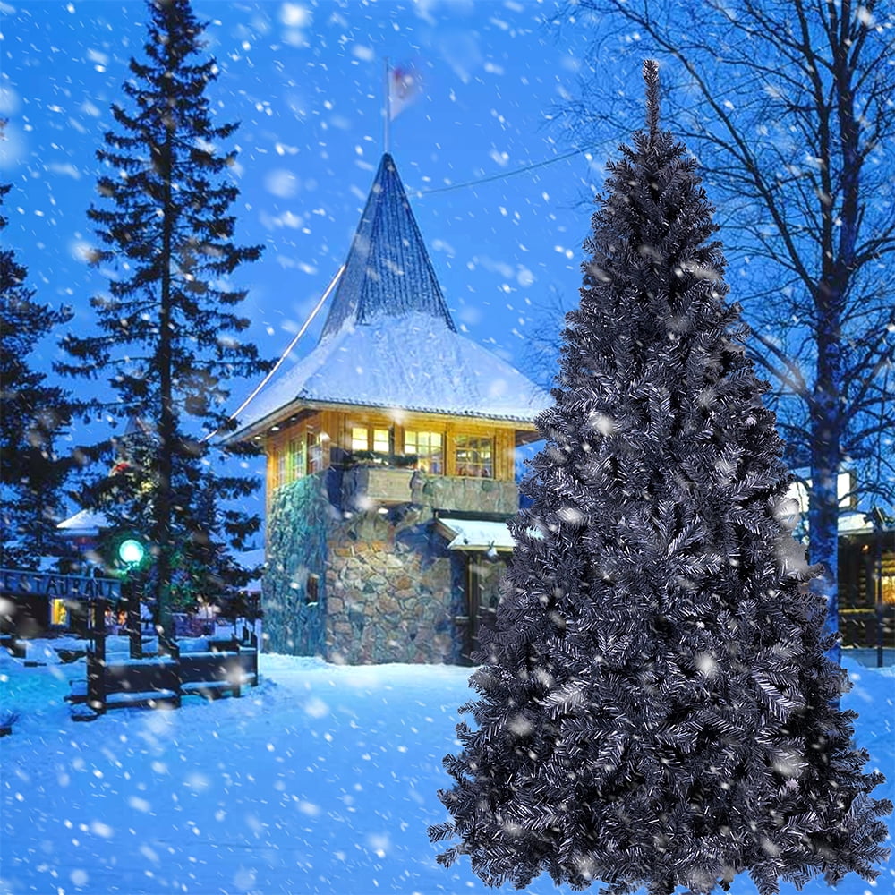 Outdoor Flocked Christmas Trees with Snow Tips, SEGMART 7.5Ft Xmas Pine