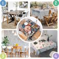 thumbnail image 4 of Pioneer Flower Floral Print Pattern Square Tablecloth,Waterproof Square Table Cover,Wipeable Spillproof Washable Table Cover for Home Kitchen Party Decor 60"x60"(152x152cm), 4 of 6