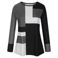 thumbnail image 2 of Moda mujer Casual impresión cuello redondo manga larga suelta camiseta otoño blusa pulóver Tops Pompotops  FGAJ10599, 2 of 6
