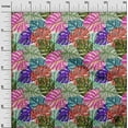 thumbnail image 3 of oneOone Cotton Poplin Purple Fabric Tropical Leaf Sewing Material Print Fabric By The Yard 42 Inch Wide, 3 of 4