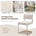 thumbnail image 4 of Beige Modern Dining Chairs Set of 4, Corduroy Fabric Upholstered Kitchen & Dining Room Chairs Set of 4, Kitchen Table Chairs Set of 4, Sillas de Comedor, Gold Metal Frame (Beige, 4 Pcs), 4 of 11