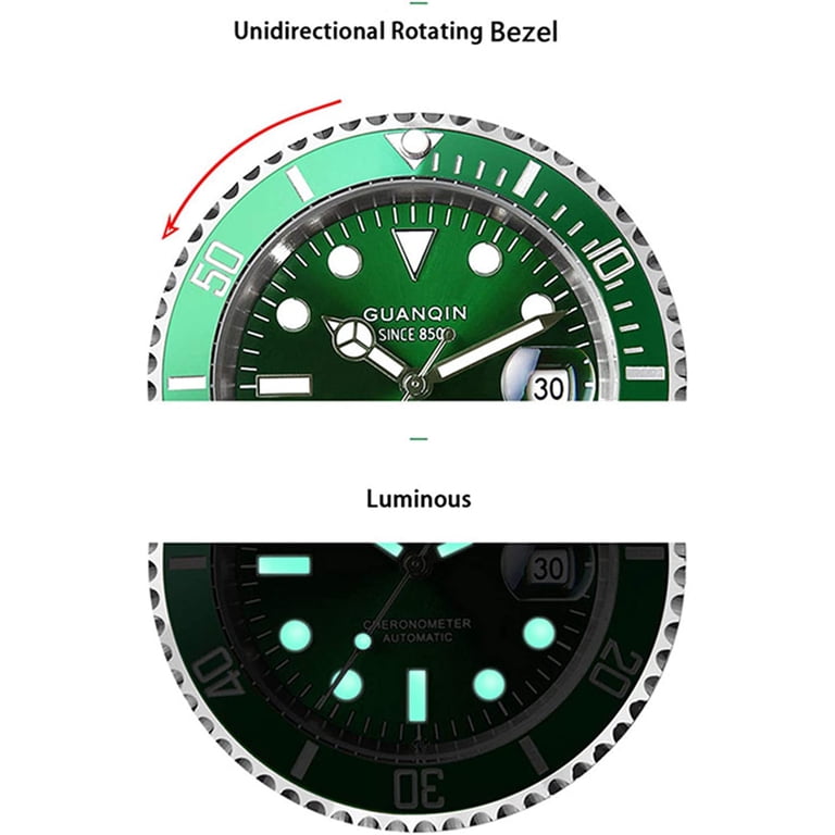 GUANQIN Men Date Luminous Analog Japanese Automatic Self Winding
