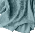 thumbnail image 6 of Endives Women's Embroidered Tops Solid Color Pleated Cotton Linen Shirts Blouse Spring Summer, 6 of 6