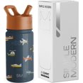 thumbnail image 1 of Bouteille d'Eau pour Enfants avec Paille / Gobelet Réutilisable en Acier Inoxydable Isolé pour Tout-Petits, Filles, Garçons / Collection Summit / 14oz / Roues, 1 of 4