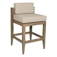 thumbnail image 2 of Vivid Outdoor Counter Stool in Light Eucalyptus Wood with Taupe Cushions, 2 of 12