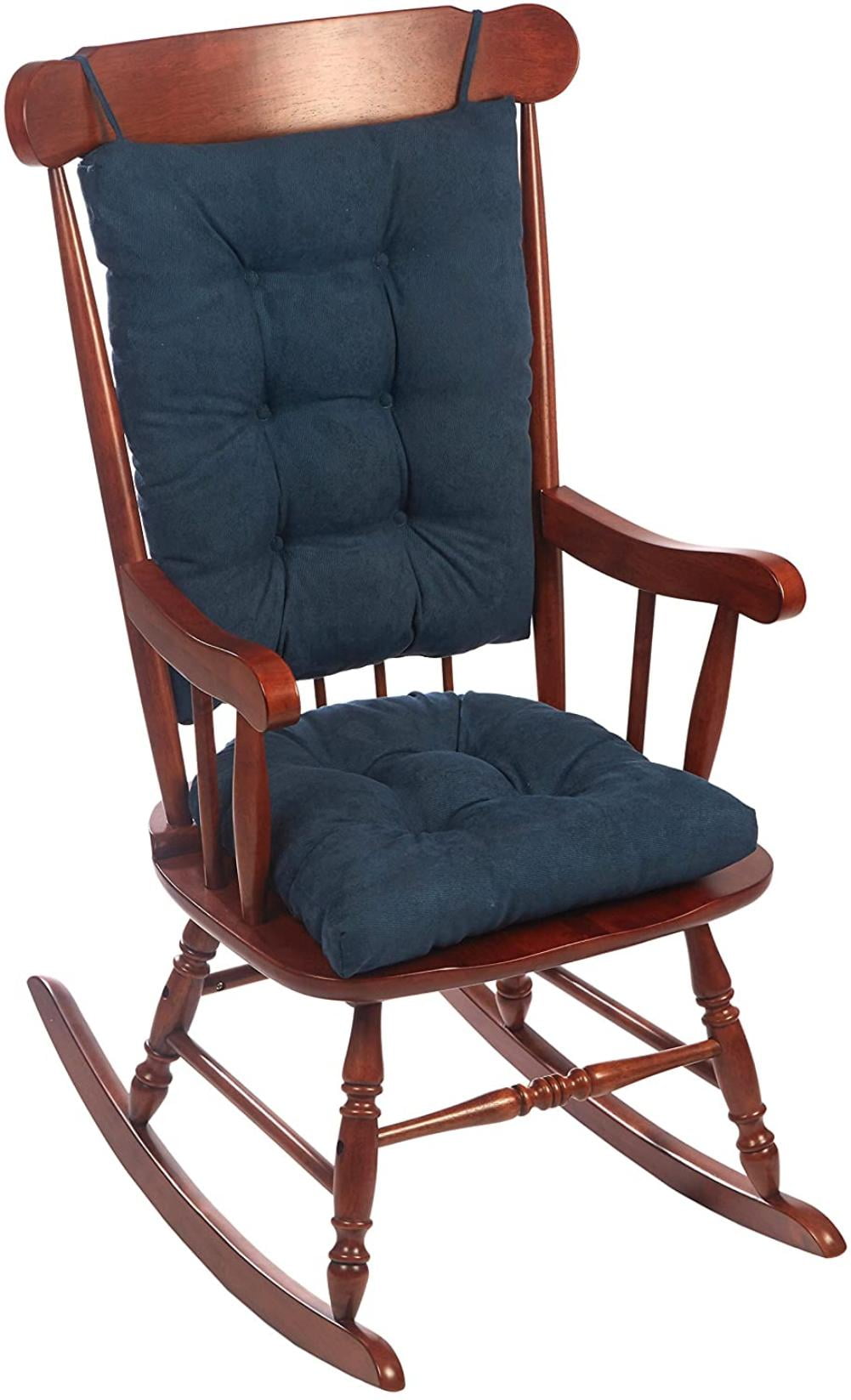 Klear Vu Twill Rocking Chair Pad Set 17 x 17 x 3 inches Marine 