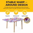 thumbnail image 4 of Colorful Flowers Table Cloths for 4 Foot Rectangle Tables, Spring Botanical Watercolor Floral Patio Waterproof Elastic Fitted Tablecloths, Washable Rectangular Table Cover for Camping, 4 of 8