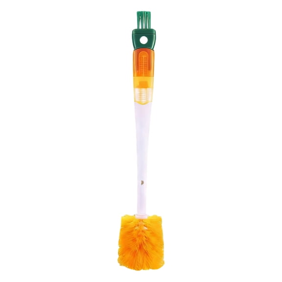 Zeiyignr Bottle Brush, Long Handle Water Bottle Cleaning Brush, Travel Nipple Detail Cup Cleaner, for Wine Lid Gap, Glass Cup Yellow
