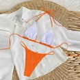 thumbnail image 3 of Dresfit Halter Two Piece Bikini Set for Women - Solid Color with Chest Pads & No Underwire Saffron L, 3 of 4