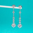 thumbnail image 5 of AnuClub 6.5mm Moissanite Drop Earrings,Total 2.88 Carat D Color Round Cut Sterling Silver Dangle Earrings for Women With Certificate, 5 of 6