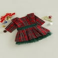 thumbnail image 3 of Robe de Noël pour Fillette 0-5 Ans à Carreaux Patchwork à Volants Manches Longues Tutu Robe Tenues de Princesse Rouge 3-4 Ans, 3 of 7